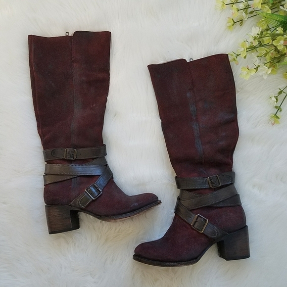 FREEBIRD Siera Red Suede Heel Boot - Picture 1 of 9